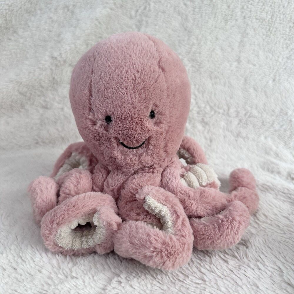 Jellycat London Pink Odell Octopus 8” Plush Stuffed Animal